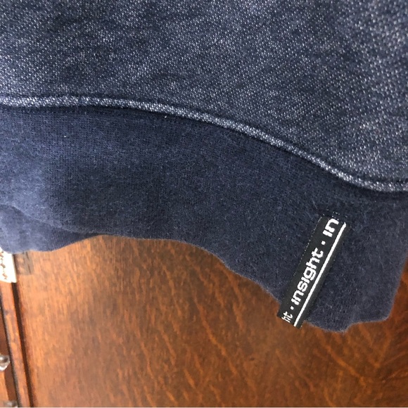 INSIGHT Hooded Fleece Lined Jersey Knit Jacket with Pockets Navy Sz S - Picture 4 of 14